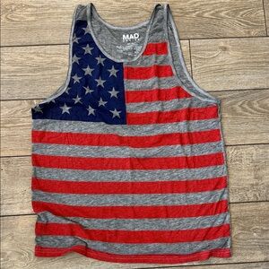 MAD Engine Men’s American Flag Tank Top in Red, Gray, Navy